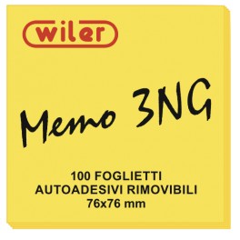 Samolepiace bločky neonov&eacute; žlt&eacute; Wiler 75mm x 75mm 100 listov