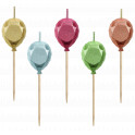 Tortov&eacute; sviečky balony 5ks 7cm