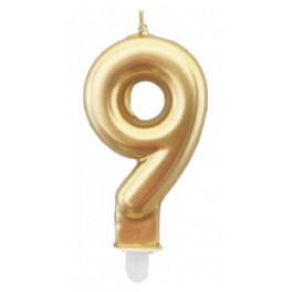 Tortov&aacute; sviečka zlat&aacute; s podstavcom č&iacute;slo "0"