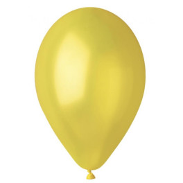 Metalick&eacute; bal&oacute;ny žlt&eacute; 100ks 25cm