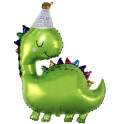 F&oacute;liov&yacute; bal&oacute;n Zelen&yacute; dinosaurus s čiapkou 66x80cm