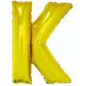 Zlat&yacute; f&oacute;liov&yacute; bal&oacute;n "K" 35cm