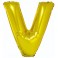 Zlat&yacute; f&oacute;liov&yacute; bal&oacute;n "V" 35cm