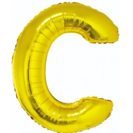 Zlat&yacute; f&oacute;liov&yacute; bal&oacute;n "C" 85cm