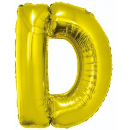 Zlat&yacute; f&oacute;liov&yacute; bal&oacute;n "D" 85cm