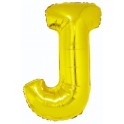 Zlat&yacute; f&oacute;liov&yacute; bal&oacute;n "J" 85cm