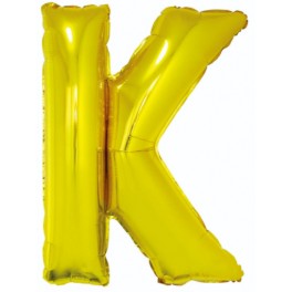 Zlat&yacute; f&oacute;liov&yacute; bal&oacute;n "K" 85cm