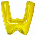 Zlat&yacute; f&oacute;liov&yacute; bal&oacute;n "W" 85cm