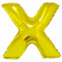 Zlat&yacute; f&oacute;liov&yacute; bal&oacute;n "X" 85cm