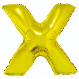 Zlat&yacute; f&oacute;liov&yacute; bal&oacute;n "X" 85cm