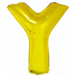 Zlat&yacute; f&oacute;liov&yacute; bal&oacute;n "Y" 85cm