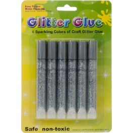 Glitrov&eacute; lepidlo strieborn&eacute; sada 10ml 6ks Wiler