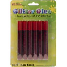 Glitrov&eacute; lepidlo červen&eacute; sada 10ml 6ks Wiler