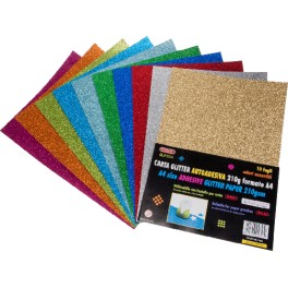 Samolepiaci papier glitrov&yacute; 10ks 210gms A4