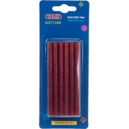 Tyčinky do tavnej pi&scaron;tole červen&eacute; glitrov&eacute; 7mm 12ks Willer