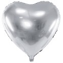 F&oacute;liov&yacute; bal&oacute;n strieborn&eacute; srdce 61cm
