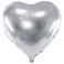 F&oacute;liov&yacute; bal&oacute;n strieborn&eacute; srdce 61cm